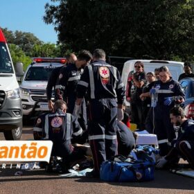 Fotos de Mulher fica gravemente ferida após ser atropelada por empilhadeira no Parque Industrial, em Maringá
