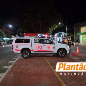 Fotos de Acidente grave entre moto e bicicleta deixa jovem de 18 anos ferida na Avenida Brasil, em Maringá