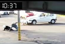 Fotos de Câmera de segurança registra momento de acidente na Avenida Colombo em Maringá