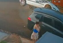 Fotos de Câmera flagra motorista com sinais de embriaguez provocando acidente e tombando carro em Maringá