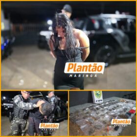 Fotos de Casal é preso por tráfico de drogas durante patrulhamento do Choque em Maringá