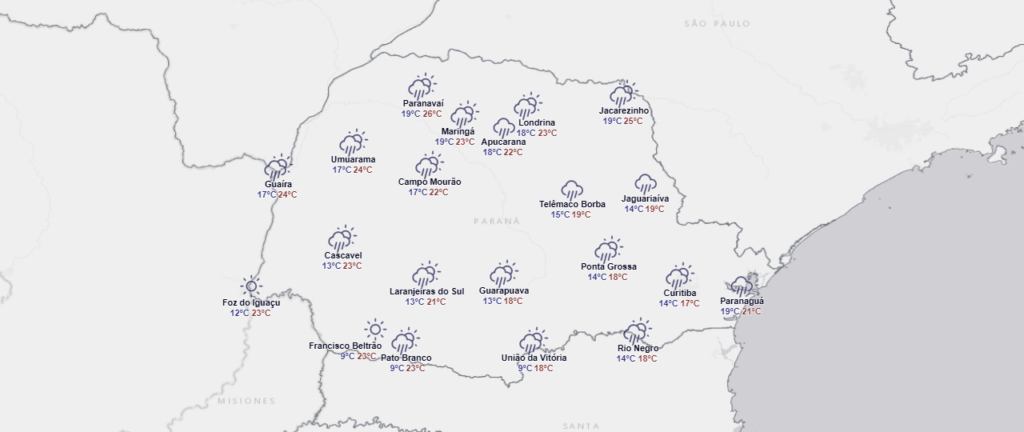 Fotos de Chuva e frio derrubam temperaturas em Maringá e no Paraná; veja a previsão completa