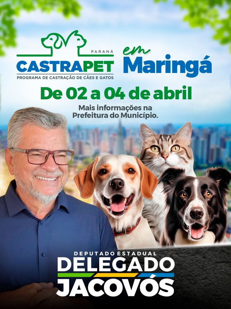 Fotos de Com apoio do deputado Delegado Jacovós, Maringá recebe 702 castrações gratuitas a partir desta quinta-feira