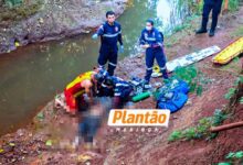 Fotos de Homem é resgatado e está sendo reanimado após afogamento em córrego nos fundos do Parque Ecológico de Sarandi