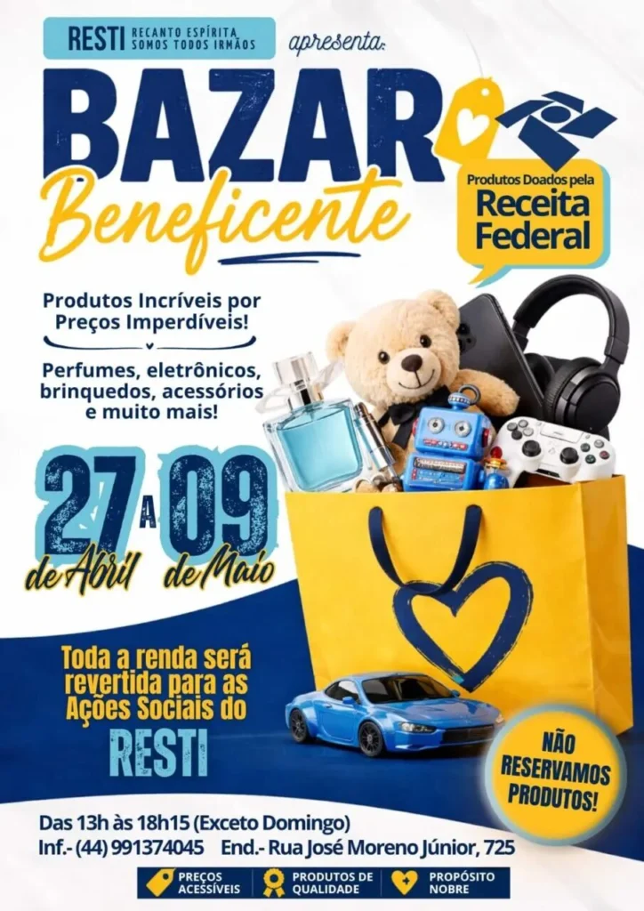 Fotos de Mega bazar com produtos doados pela Receita Federal começa nesta segunda e segue por vários dias em Maringá; veja detalhes