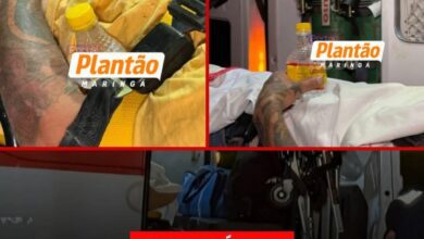 Fotos de Mesmo ferido, vítima de acidente na rodovia entre Paiçandu e Maringá não larga o litro de bebida alcoólica