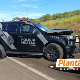 Fotos de Policiais ficam feridos após acidente com viatura da ROTAM em Maringá
