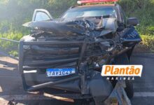 Fotos de Policiais ficam feridos após acidente com viatura da ROTAM em Maringá