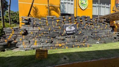 Fotos de Quase 3 toneladas de maconha que viriam para Maringá são apreendidas em carreta na PR-323; carga pode valer R$ 5 milhões