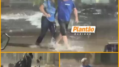 Fotos de Idoso é arrastado e salvo por policial durante forte chuva em Maringá