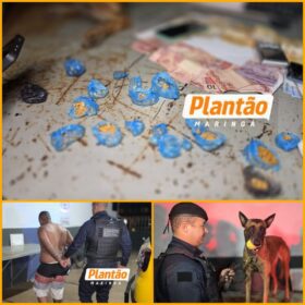 Fotos de ROMU Canil localiza drogas e cumpre mandado de prisão durante operação no Conjunto Requião, em Maringá