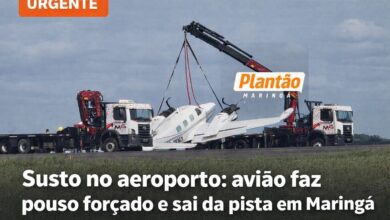 Fotos de Susto no aeroporto: avião faz pouso forçado e sai da pista em Maringá; VÍDEO