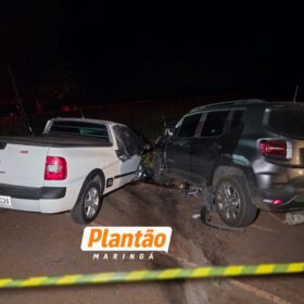 Fotos de Tragédia na estrada: motorista morre preso às ferragens após batida frontal; o corpo foi encaminhado ao IML de Maringá