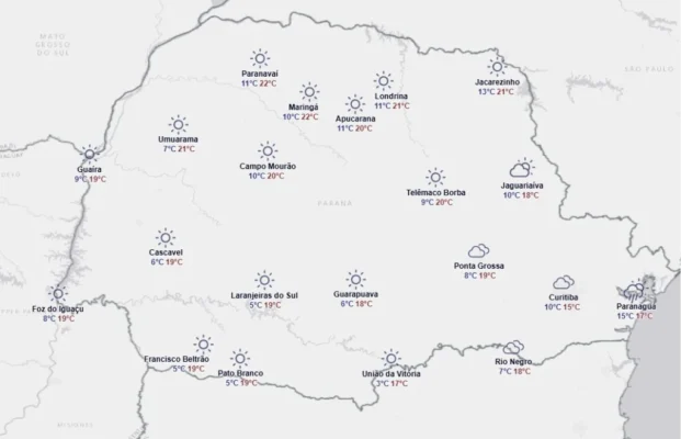 Fotos de 1°C e geadas: Nova massa de ar frio despenca as temperaturas no Paraná