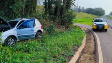 Fotos de Carro furtado em São Paulo é recuperado após sair da pista na PR-317 em Maringá; suspeitos fogem a pé
