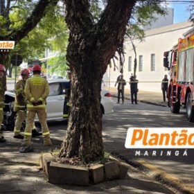 Fotos de Colisão entre Corolla e van escolar deixa feridos na Zona 7, em Maringá