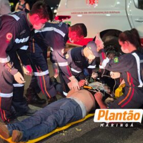 Fotos de Homem sofre traumatismo craniano após ser atropelado por moto em avenida de Maringá