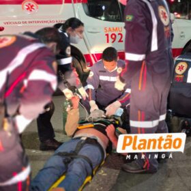 Fotos de Homem sofre traumatismo craniano após ser atropelado por moto em avenida de Maringá