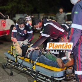 Fotos de Homem sofre traumatismo craniano após ser atropelado por moto em avenida de Maringá