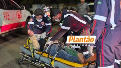 Fotos de Homem sofre traumatismo craniano após ser atropelado por moto em avenida de Maringá