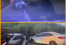 Fotos de Imagens registram momento de colisão frontal que matou três pessoas na PR-340, na região