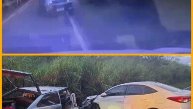 Fotos de Imagens registram momento de colisão frontal que matou três pessoas na PR-340, na região