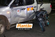 Fotos de Motociclista fica ferido após acidente com carro da Defesa Civil em Maringá; vídeo
