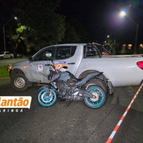Fotos de Motociclista fica ferido após acidente com carro da Defesa Civil em Maringá; vídeo