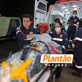 Fotos de Motociclista sofre traumatismo craniano grave após colisão com carro em Maringá