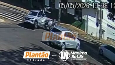 Fotos de Motorista avança preferencial e provoca grave acidente entre carro e moto, em Maringá