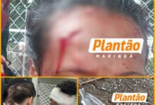 Fotos de Mulher é ferida com caco de vidro durante briga no bairro Ebenezer, em Maringá