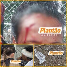 Fotos de Mulher é ferida com caco de vidro durante briga no bairro Ebenezer, em Maringá