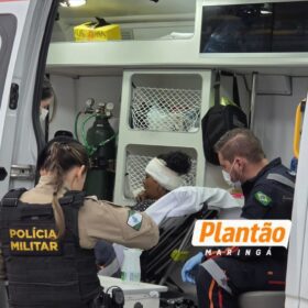 Fotos de Mulher é ferida com caco de vidro durante briga no bairro Ebenezer, em Maringá