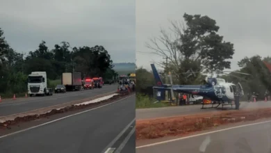 Fotos de Pneu estoura e motociclista fica gravemente ferido em acidente na PR-317, na saída de Maringá