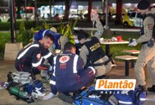 Fotos de Policiais e socorristas do Corpo de Bombeiros e Samu salvam homem em Maringá