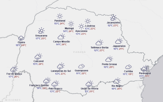 Tempo vira e 251 cidades vão entrar em alerta de tempestade no Paraná; veja a lista completa Foto 2 Fotos de Tempo vira e 251 cidades vão entrar em alerta de tempestade no Paraná; veja a lista completa