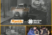 Fotos de Vídeo mostra atirador fugindo e abandonando arma e colete após se deparar com viatura da Polícia Militar
