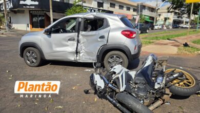 Fotos de Motorista avança preferencial e provoca grave acidente entre carro e moto, em Maringá