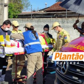 Fotos de Mãe motociclista e filho de 12 anos ficam gravemente feridos após acidente em Maringá