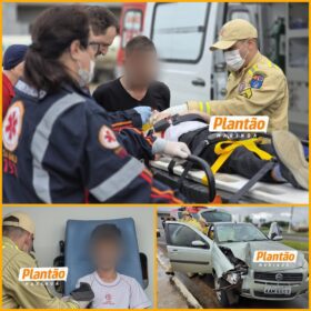 Fotos de Carro bate contra poste e deixa duas crianças e uma mulher feridas em Maringá