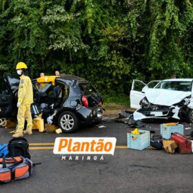 Colisão envolvendo três veículos deixa cinco feridos e mobiliza helicóptero do Samu na PR-323 Foto 1 Fotos de Colisão envolvendo três veículos deixa cinco feridos e mobiliza helicóptero do Samu na PR-323