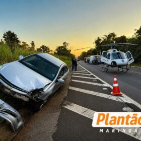 Colisão envolvendo três veículos deixa cinco feridos e mobiliza helicóptero do Samu na PR-323 Foto 4 Fotos de Colisão envolvendo três veículos deixa cinco feridos e mobiliza helicóptero do Samu na PR-323