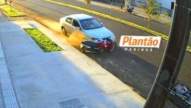 Fotos de Dono de motocicleta pede ajuda para identificar motorista que fugiu após atingir veículo estacionado em Maringá; veja o vídeo