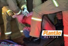 Fotos de Homem é agredido por populares após tentar roubar moto de entregador em Maringá