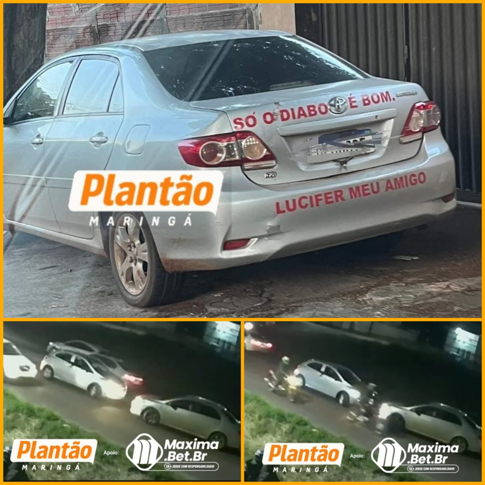 "Só o diabo é bom, Lúcifer é meu amigo": motorista na contramão provoca acidente e foge em Maringá Foto 1 Fotos de "Só o diabo é bom, Lúcifer é meu amigo": motorista na contramão provoca acidente e foge em Maringá