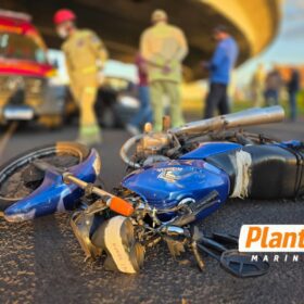 Motociclista bate na traseira de carro, é atropelado por outro veículo e socorrido em estado gravíssimo em Maringá Foto 7 Fotos de Motociclista bate na traseira de carro, é atropelado por outro veículo e socorrido em estado gravíssimo em Maringá