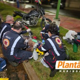 Fotos de Motociclista é socorrido em estado gravíssimo após colisão com Jeep em Maringá; motorista estava com CNH suspensa