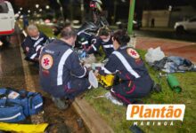 Fotos de Motociclista é socorrido em estado gravíssimo após colisão com Jeep em Maringá; motorista estava com CNH suspensa