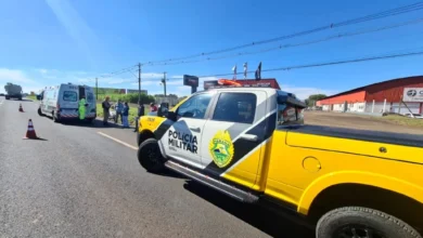 Fotos de Motociclista fica ferida após colisão em trecho com obras na PR-317, em Maringá