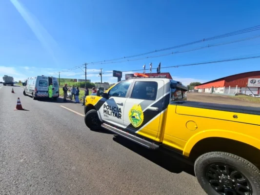 Fotos de Motociclista fica ferida após colisão em trecho com obras na PR-317, em Maringá
